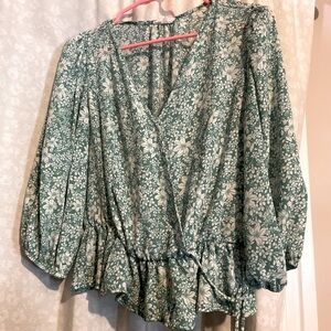 Sienna Sky Green Floral Blouse